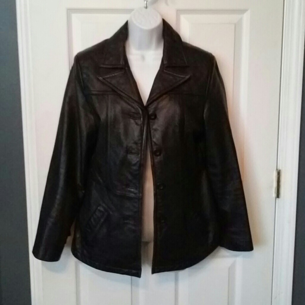Gently Loved Black Wilson's Leather jacket. Worn1x